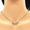 Sterling Silver Pendant Necklace, with White Cubic Zirconia and White Crystal, Polished, Rhodium Finish, 04.336.0147.16