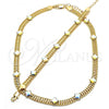 Oro Laminado Necklace and Bracelet, Gold Filled Style with Aurore Boreale Crystal, Polished, Golden Finish, 06.185.0018