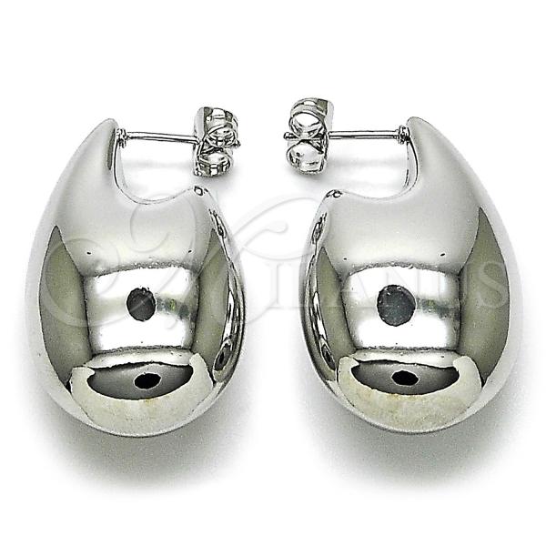 Rhodium Plated Stud Earring, Teardrop and Hollow Design, Polished, Rhodium Finish, 02.163.0372.1