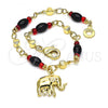 Oro Laminado Charm Bracelet, Gold Filled Style Elephant Design, Polished, Golden Finish, 03.213.0086.07