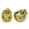 Oro Laminado Stud Earring, Gold Filled Style Hollow Design, Polished, Golden Finish, 02.282.0036