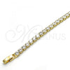 Oro Laminado Tennis Bracelet, Gold Filled Style with White Cubic Zirconia, Polished, Golden Finish, 03.221.0057.07