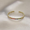 Oro Laminado Individual Bangle, Gold Filled Style with Multicolor Cubic Zirconia, Polished, Golden Finish, 07.341.0021