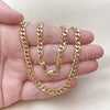 Oro Laminado Basic Necklace, Gold Filled Style Miami Cuban Design, Polished, Golden Finish, 04.213.0099.22