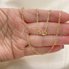 Oro Laminado Basic Necklace, Gold Filled Style Diamond Cutting Finish, Golden Finish, 04.213.0088.20