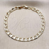 Oro Laminado Basic Bracelet, Gold Filled Style Curb Design, Polished, Golden Finish, 5.222.003.08