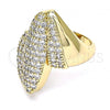 Oro Laminado Multi Stone Ring, Gold Filled Style with White Micro Pave, Polished, Golden Finish, 01.266.0042.07