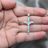 Sterling Silver Religious Pendant, Crucifix Design, Polished, Silver Finish, 05.392.0097