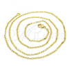 Oro Laminado Basic Necklace, Gold Filled Style Mariner Design, Polished, Golden Finish, 04.213.0051.24