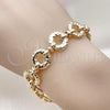 Oro Laminado Fancy Bracelet, Gold Filled Style Hollow Design, Polished, Golden Finish, 03.418.0002.08