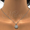 Sterling Silver Earring and Pendant Adult Set, with White Cubic Zirconia, Polished, Rhodium Finish, 10.175.0045