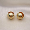 Oro Laminado Huggie Hoop, Gold Filled Style Ball Design, Polished, Golden Finish, 02.195.0246.16