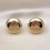 Oro Laminado Stud Earring, Gold Filled Style Hollow Design, Polished, Golden Finish, 02.163.0348