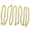 Oro Laminado Basic Necklace, Gold Filled Style Curb Design, Polished, Golden Finish, 5.222.007.30