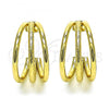 Oro Laminado Small Hoop, Gold Filled Style Matte Finish, Golden Finish, 02.213.0500.25