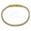 Oro Laminado Tennis Bracelet, Gold Filled Style with White Cubic Zirconia, Polished, Golden Finish, 03.213.0346.07