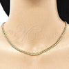Oro Laminado Basic Necklace, Gold Filled Style Miami Cuban Design, Polished, Golden Finish, 5.223.013.20