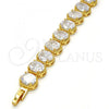 Oro Laminado Tennis Bracelet, Gold Filled Style with White Cubic Zirconia, Polished, Golden Finish, 03.210.0010.07
