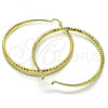 Oro Laminado Extra Large Hoop, Gold Filled Style Hollow Design, Diamond Cutting Finish, Golden Finish, 02.170.0084.70