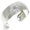 Rhodium Plated Individual Bangle, Greek Key Design, Polished, Rhodium Finish, 07.329.0001.1 (18 MM Thickness, One size fits all)