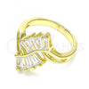 Oro Laminado Multi Stone Ring, Gold Filled Style with White Cubic Zirconia, Polished, Golden Finish, 01.283.0016.09 (Size 9)