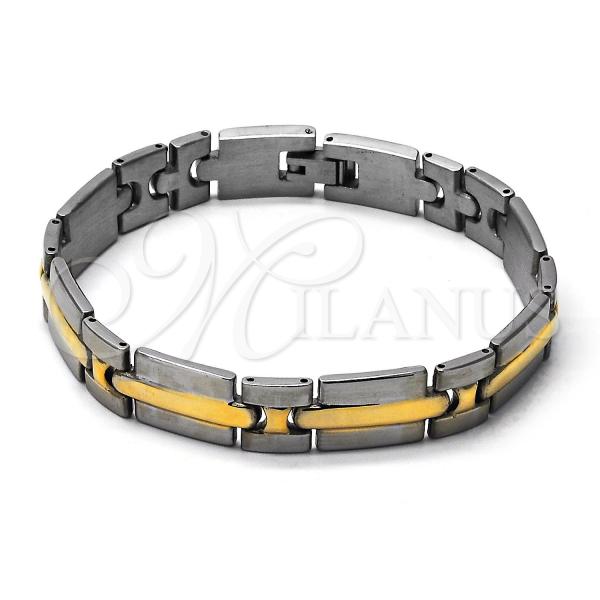 Stainless Steel Solid Bracelet, Polished, Two Tone, 03.63.1467.08