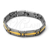 Stainless Steel Solid Bracelet, Polished, Two Tone, 03.63.1467.08