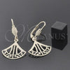 Oro Laminado Dangle Earring, Gold Filled Style Diamond Cutting Finish, Golden Finish, 5.074.012