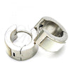Stainless Steel Huggie Hoop, with White Opal, Polished, Steel Finish, 02.216.0069.15