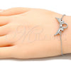 Sterling Silver Fancy Bracelet, with White Cubic Zirconia, Polished, Rhodium Finish, 03.336.0088.07
