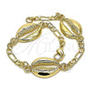 Oro Laminado Fancy Bracelet, Gold Filled Style Shell Design, Polished, Golden Finish, 03.63.2081.08