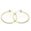 Oro Laminado Stud Earring, Gold Filled Style with White Micro Pave, Polished, Golden Finish, 02.156.0535