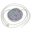 Sterling Silver Pendant Necklace, with Multicolor Micro Pave, Polished, Rhodium Finish, 04.336.0224.16