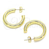 Oro Laminado Stud Earring, Gold Filled Style Polished, Golden Finish, 02.163.0155.30