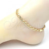 Oro Laminado Fancy Anklet, Gold Filled Style Polished, Golden Finish, 04.63.1362.10