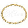 Oro Laminado Basic Bracelet, Gold Filled Style Mariner Design, Diamond Cutting Finish, Golden Finish, 5.222.030.07