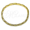 Oro Laminado Fancy Bracelet, Gold Filled Style Greek Key Design, Polished, Golden Finish, 03.213.0272.07