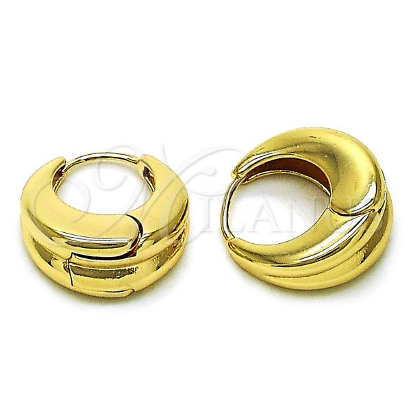 Oro Laminado Huggie Hoop, Gold Filled Style Polished, Golden Finish, 02.195.0308.18