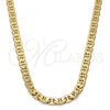 Gold Tone Basic Necklace, Mariner Design, Polished, Golden Finish, 04.242.0031.30GT