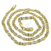 Oro Laminado Basic Necklace, Gold Filled Style Mariner Design, Diamond Cutting Finish, Golden Finish, 04.213.0247.18