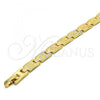 Oro Laminado Solid Bracelet, Gold Filled Style Polished, Tricolor, 03.102.0036.08