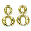 Oro Laminado Long Earring, Gold Filled Style Polished, Golden Finish, 02.213.0616