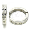 Stainless Steel Huggie Hoop, with White Crystal, Polished, Steel Finish, 02.216.0064.1.20