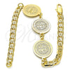Oro Laminado Fancy Bracelet, Gold Filled Style San Benito Design, Polished, Golden Finish, 03.63.2052.08