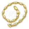 Oro Laminado Fancy Bracelet, Gold Filled Style Polished, Golden Finish, 03.210.0063.07
