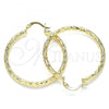 Oro Laminado Medium Hoop, Gold Filled Style Diamond Cutting Finish, Golden Finish, 02.213.0245.1.40