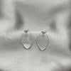 Sterling Silver Stud Earring, Heart Design, Diamond Cutting Finish, Silver Finish, 02.399.0063