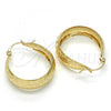 Oro Laminado Medium Hoop, Gold Filled Style Matte Finish, Golden Finish, 02.106.0015.30