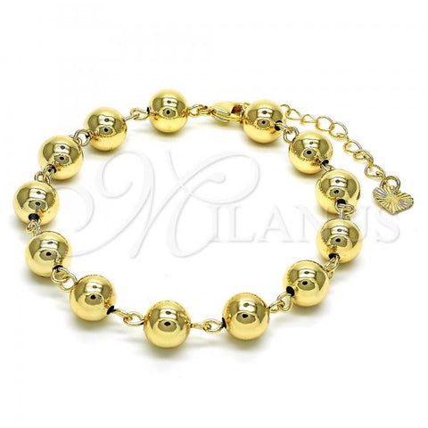 Oro Laminado Fancy Bracelet, Gold Filled Style Ball Design, Polished, Golden Finish, 03.93.0011.07