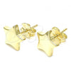 Sterling Silver Stud Earring, Star Design, Polished, Golden Finish, 02.369.0017.1